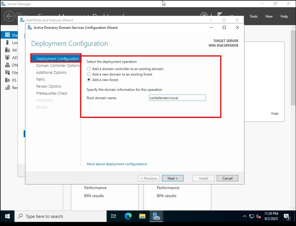 Active Directory Domain Services Configuration Wizard