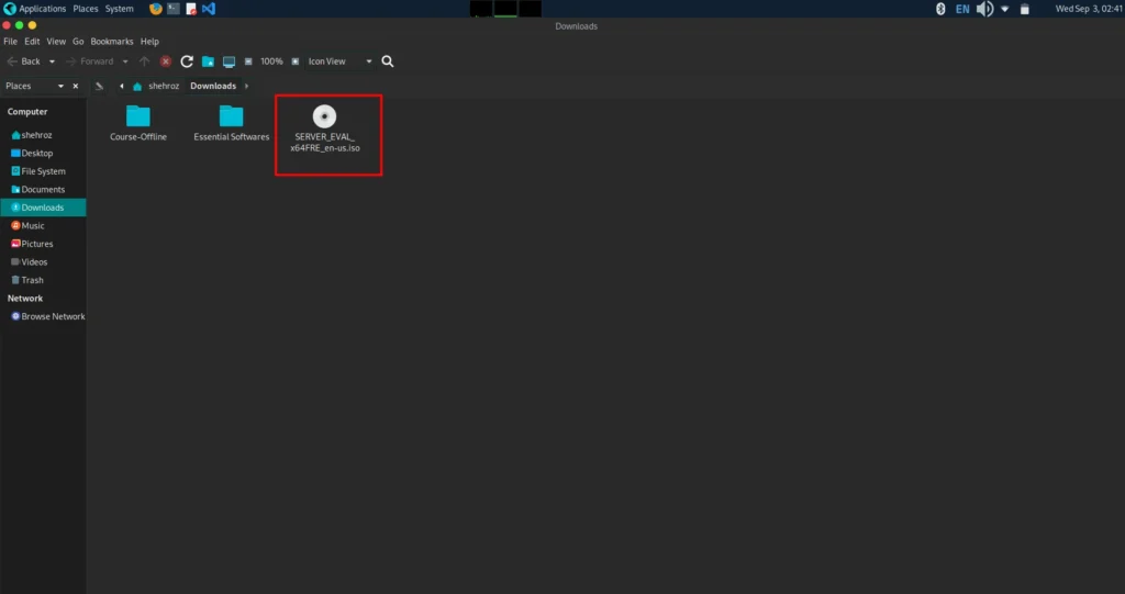 window sever 2022 which we open on VM downloaded successfully
